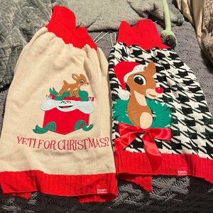 Dog Xmas sweaters - Red and Cream